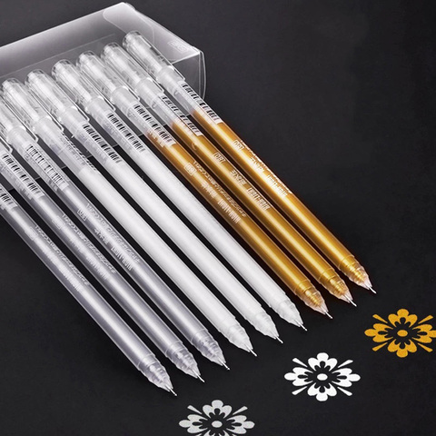 3/9 pièces 0.6mm surligneur croquis marqueurs stylos blanc peinture Gel stylo pour Art marqueur Manga peinture Fine Liner stylo ► Photo 1/6