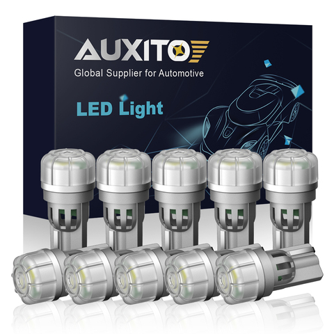 AUXITO – ampoule LED T10 W5W, 10 pièces, lampe Auto 194 168 3-SMD 5630, éclairage intérieur pour Kia Nissan Lexus Honda Toyota, blanc rouge jaune ► Photo 1/6