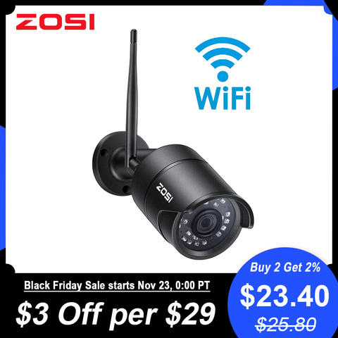 ZOSI 2MP HD 1080P sans fil IP WiFi caméra CCTV sécurité extérieure Surveillance vidéo bidirectionnelle Audio maison étanche Vision nocturne ► Photo 1/6