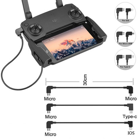 Câble de données OTG pour DJI Mavic Mini 2 Pro Air Spark Mavic 2 Zoom Drone IOS type-c adaptateur Micro-USB connecteur de fil tablette téléphone ► Photo 1/6