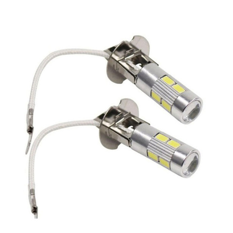 Ampoule LED pour phares antibrouillard H3 H1, 2 pièces, 5630 10SMD 12V, feu de jour automatique ► Photo 1/6