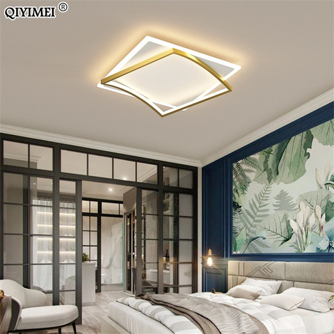 Carré Simple nouveau moderne LED lustres lumières gradation Luminaire chambre Salon étude Foyer Salon éclairage lampes ménage ► Photo 1/6