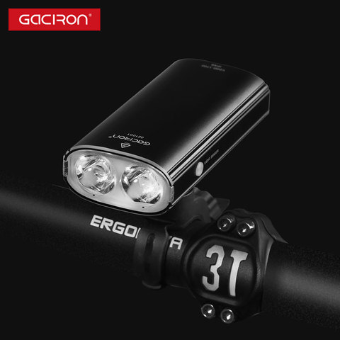 GACIRON V20D-1700 lumen vélo lumière vélo phare arrière lumière 2 en 1 avec support de montage étanche Rechargeable vélo lampe de poche ► Photo 1/6