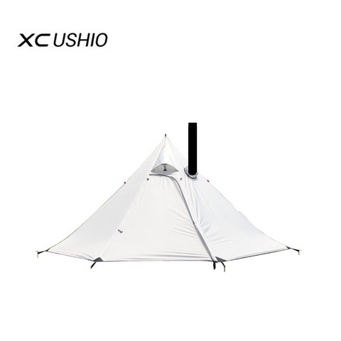 3-4 personnes ultra-léger Camping en plein air tipi grande pyramide tente Portable grand sac à dos randonnée tente avec tige auvents abri ► Photo 1/6