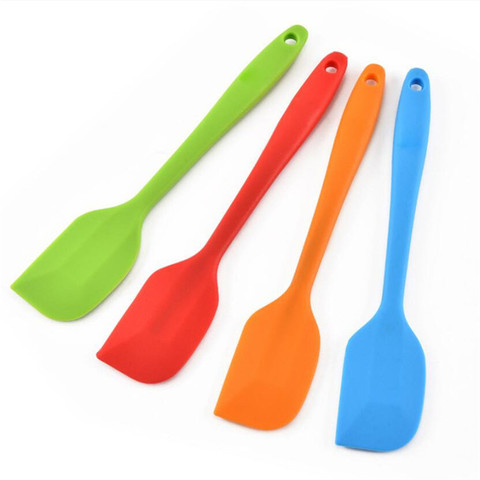 Ensemble de spatule en silicone multicolore, de qualité alimentaire anti adhésive pour la cuisson du beurre, grattoir à gâteaux, pour la pâtisserie des biscuits ► Photo 1/6