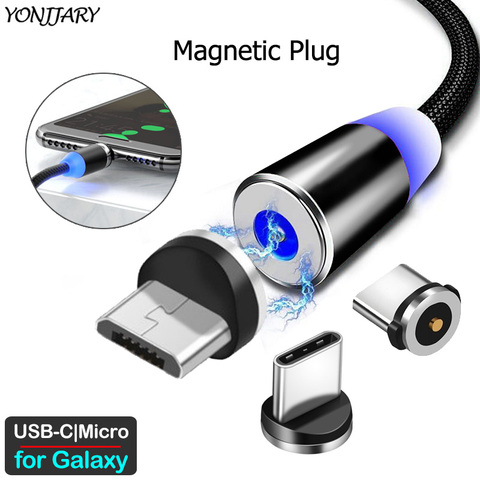 Câble adaptateur magnétique rond pour Samsung Galaxy A20 A30 A40 A50 A60 A70 A80 A90 S A31 A51 A71 M40 Micro USB Type C chargeur ► Photo 1/6