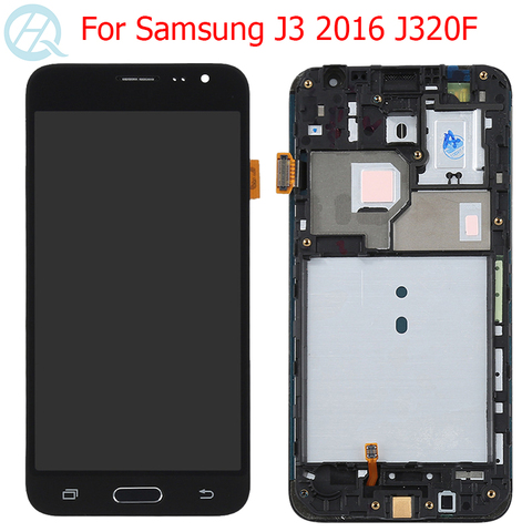 AMOLED LCD d'origine pour Samsung Galaxy J3 2016 affichage avec cadre 5.0 