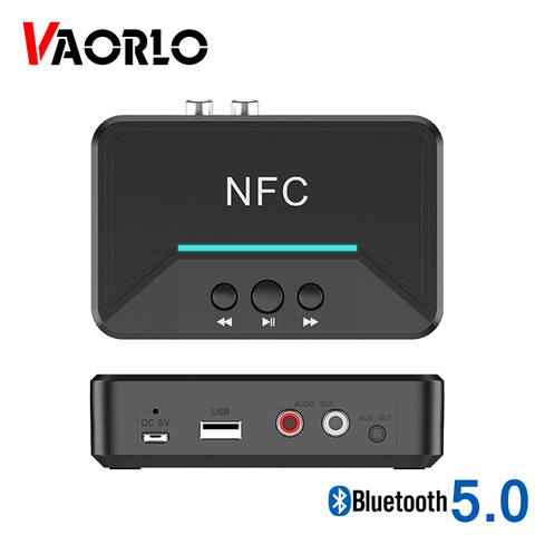 VAORLO NFC 5.0 récepteur Bluetooth A2DP AUX 3.5mm prise RCA USB lecture intelligente Audio stéréo adaptateur sans fil pour Kit de voiture haut-parleur ► Photo 1/6