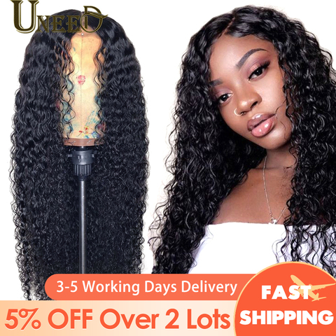 Perruque Lace Frontal Wig 360 naturelle mongole Remy, cheveux humains crépus bouclés, 13x4, densité 180%, naissance des cheveux naturelle, pre-plucked ► Photo 1/6