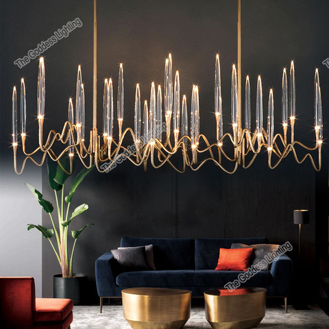 Cristal plafond LED lustres moderne luxe bougie suspendus lumières pour la décoration de la maison cuisine salle à manger éclairage intérieur lampe ► Photo 1/6