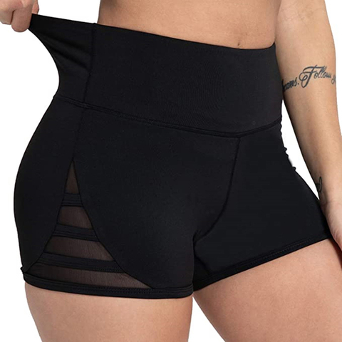 Femmes sport Shorts Polyester maigre taille élastique gymnastique entraînement ceinture maigre pantalon court 2022 été coréen livraison directe ► Photo 1/6