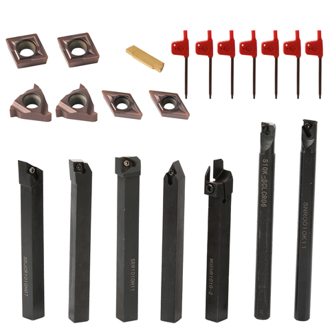 Outils de tournage multifonctions en carbure monobloc Inserts support clé ensemble alésage barre tour outils de tournage 8mm/10mm /12mm /16mm ► Photo 1/6