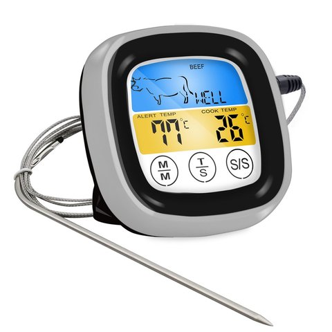 Thermomètre de cuisine de viande numérique en acier inoxydable étanche sonde de température de viande four cuisson BBQ compteur de température ► Photo 1/6