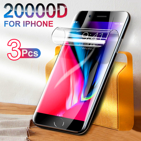 20000D Hydrogel film protecteur pour iPhone 8 7 6s Plus protecteur d'écran iPhone SE X Xr Xs 12 11 Pro Max film protecteur d'écran ► Photo 1/6