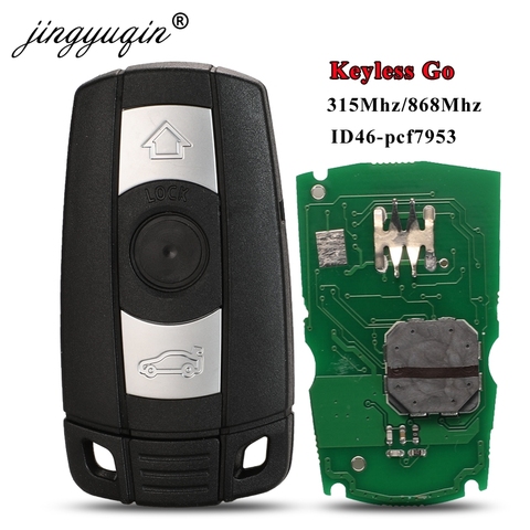 Jingyuqin 315Mhz 868MHz sans clé-Go clé intelligente à distance pour BMW série 3/5 CAS3 X5 X6 Z4 voiture ID46 Pcf7953 confort accès mains libres ► Photo 1/4