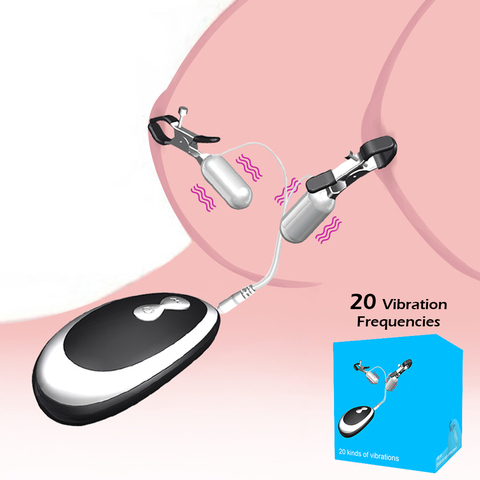 20 fréquence mamelon vibrateur vibrant mamelon pinces clitoridien pince Massage du sein Stimulation clitoridienne femelle jouets sexuels pour les femmes ► Photo 1/1