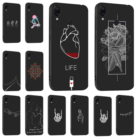 3D bricolage peint noir étui pour Xiao mi rouge mi Note 7 6 8 Pro étui en silicone souple étui Xiao mi rouge mi 8A 7A 6A K20 mi 9T A3 8T couverture ► Photo 1/6