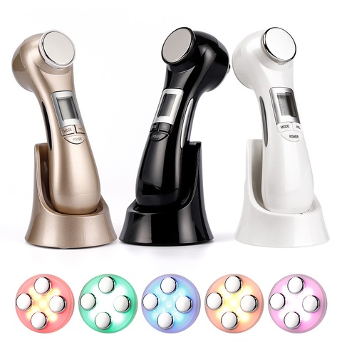 6 en 1 RF EMS électroporation lumière LED Photon Radio Salon visage levage resserrement EMS Vibration acné réduire masseur Facial ► Photo 1/6