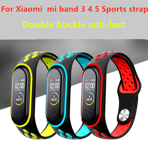 Bracelet pour Xiaomi Mi Band 5 3 4 bracelet de Sport montre Bracelet en Silicone pour Xiaomi mi band 3 4 5 bracelet Miband 4 3 Bracelet ► Photo 1/6