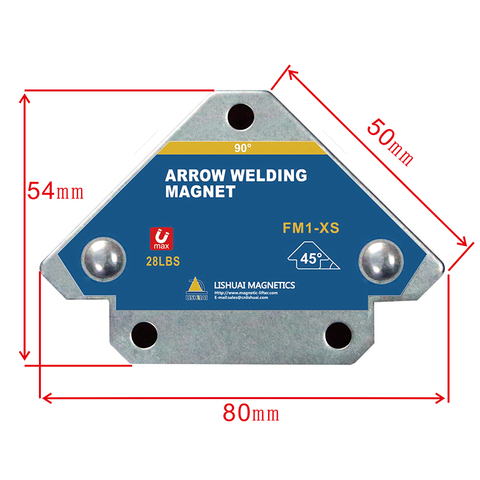 LISHUAI – support magnétique de soudure à la flèche, Mini taille/Triangle, pince de soudage magnétique permanente/45/90/135, positionneur d'angle FM1-XS ► Photo 1/5