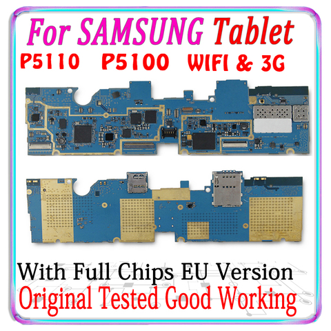 Carte mère 100% originale débloquée pour Samsung Galaxy Tab 2 10.1 P5100 3G P5110, avec WIFI, Version européenne, circuit imprimé principal avec puces ► Photo 1/2