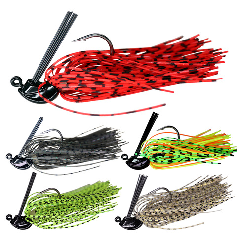 Leurre de pêche en caoutchouc et appât artificiel,accessoire Spinnerbait, jig, buzz et basse pour barbe et brochet, 5 pièces par lot de 5 g, 7 g, 10g et 14 g, ► Photo 1/6