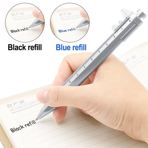 Multifonction Gel encre stylo Vernier pied à coulisse rouleau stylo à bille papeterie pointe à bille noir/bleu recharge 0.5mm livraison directe ► Photo 1/6