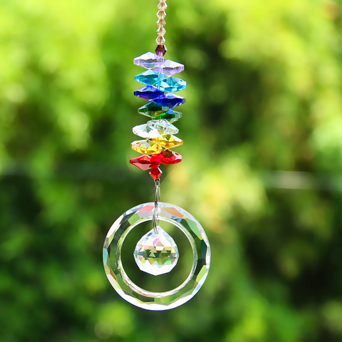 Bricolage multicolore cristaux perles clair lustre cristaux pendentifs suspendus ornement Suncatcher prismes accessoires de décoration de jardin ► Photo 1/6