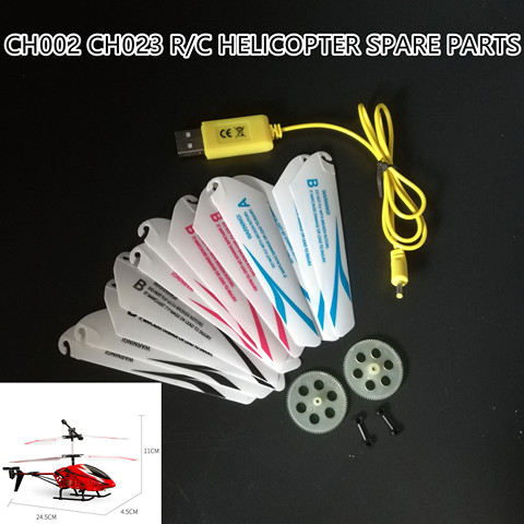 Mini hélicoptère CH002 CH023 r/c, pièces de rechange d'avion, 9cm, pales principales, engrenages 84T, engrenage, chargeur USB ► Photo 1/6