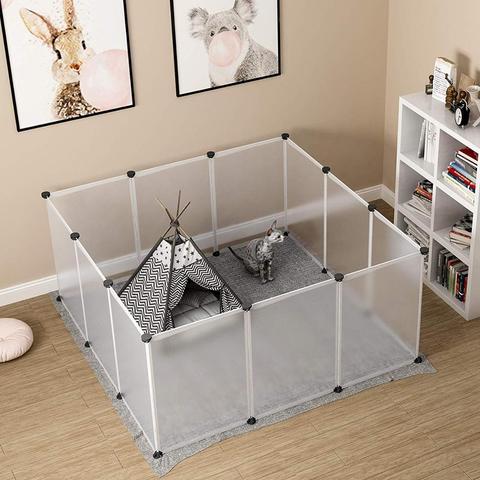 Clôture de jeu pour animaux de compagnie, multifonctionnelle, pour chiens et chats, pour bricolage libre, clôture de jardin, pliable, niche de jeu, maison pour chiens et chats ► Photo 1/6