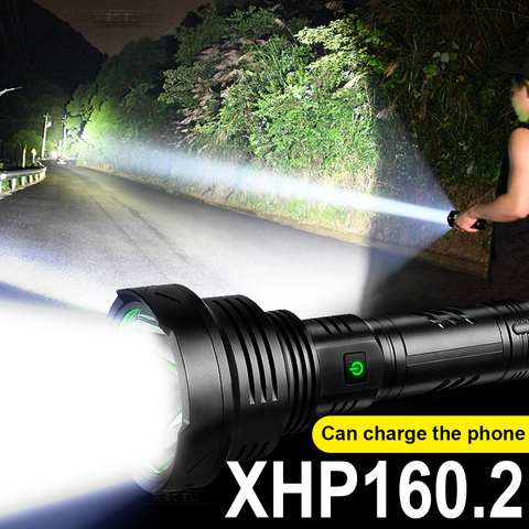 XHP160.2 torche de lampe de poche LED tactique la plus puissante USB 18650 ou 26650 rechargeable xhp90 chasse lanterne flash lumière lampe de travail ► Photo 1/1