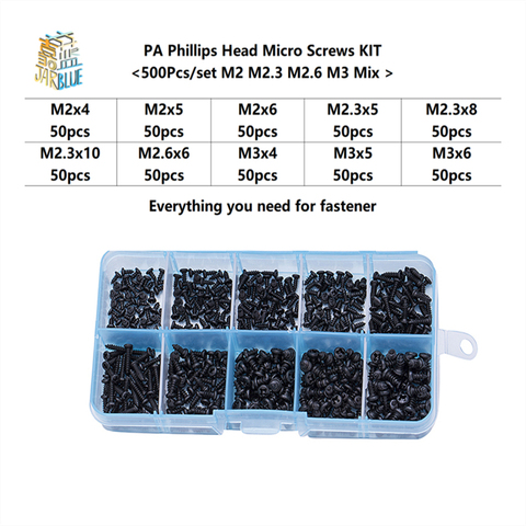 Vis de réparation pour ordinateur portable, 500 pièces M2, M2.3, M2.6 M3 Pa, Phillips Micro vis de réparation d'ordinateur, Pan-autotaraudeuse électronique ► Photo 1/2