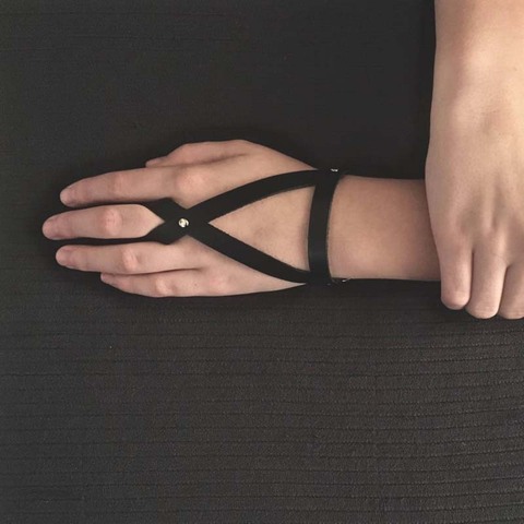 D & D-Wrap en cuir véritable, Bracelets pour femme couleur noire, choix de styliste, fait à la main, luxe, bijoux en cuir, cadeau de noël ► Photo 1/6