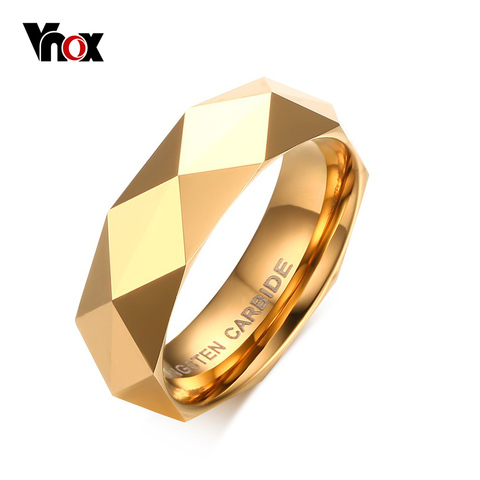 Vnox bague de mariage en carbure de tungstène pour hommes taille américaine 6 7 8 9 10 11 or haut de couleur qualité ► Photo 1/6