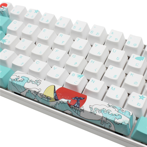 Keycaps japonais de mer de corail 104 profil d'oem PBT 5-face colorant-subbed 6064 68 Keycap pour le clavier mécanique de jeu de commutateurs de MX ► Photo 1/6