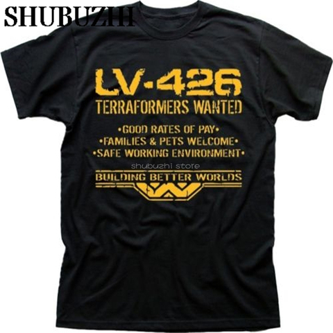 LV426 Terraformers voulait WEYLAND ALIENS PROMETHEUS noir t-shirt FN9493 homme t-shirt marque de luxe hauts t-shirts en coton sbz5269 ► Photo 1/6