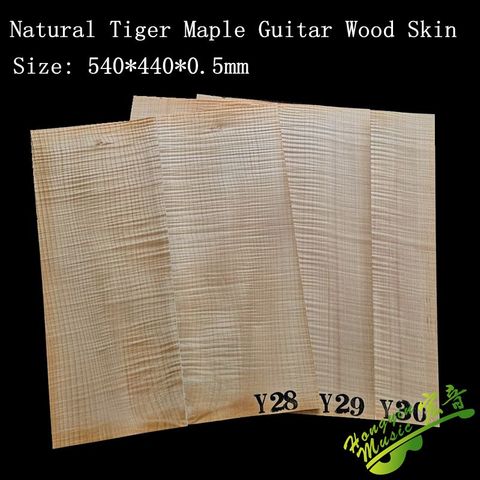 Placage de guitare en érable, couleur bois peau de tigre, 3 pièces, accessoires de fabrication de guitare 550x440x0.5mm ► Photo 1/6