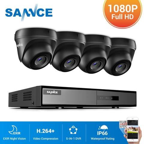 SANNCE – système de vidéosurveillance DVR 4CH 1080N, 4 pièces, caméras de sécurité 1080P FHD IR, Kit de vidéosurveillance intérieure et extérieure étanche ► Photo 1/6