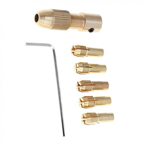 Mini perceuse laiton pince mandrin 7 pcs/lot 2.35/3.17mm perceuse mandrins support 0.5 - 3.0MM foret peu pour ABS conseil/panneau léger poinçon ► Photo 1/6