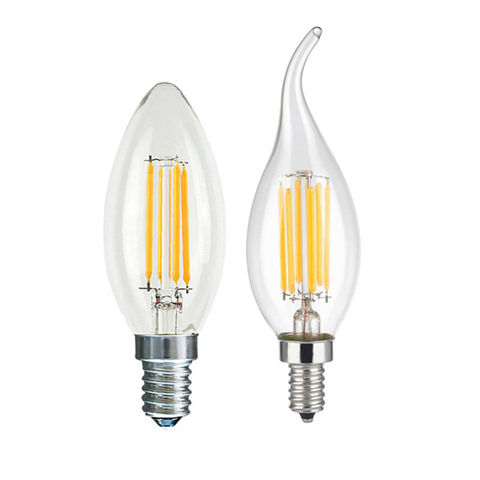 Bougie LED E14 COB, haute luminosité, C35 C35L, 4w 8w 12w, ampoule à Filament, AC 220v 230v, lustre en cristal, source de lumière ► Photo 1/6