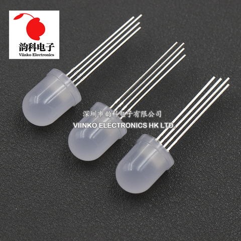 10 pièces 10mm 4 broches couleur rvb LED Anode commune/Cathode transparente/brouillard F10 tricolore Diode électroluminescente rouge vert bleu ► Photo 1/2