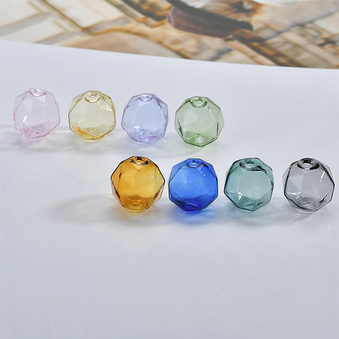 Accessoires artisanaux de bricolage, section transparente de couleur, perle à bulles en verre ajouré, boucles d'oreilles, matériaux ► Photo 1/4