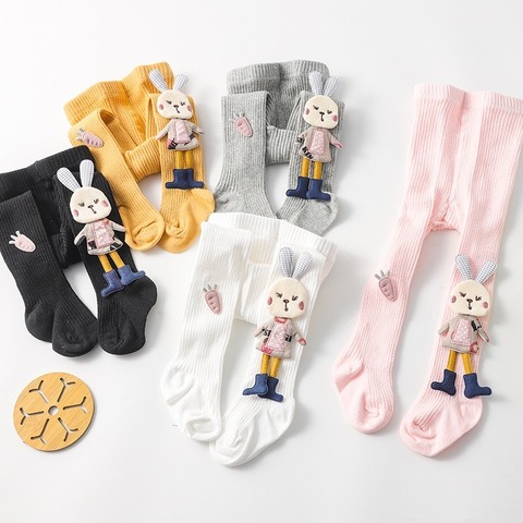 Collants en coton pour bébé fille de 0 à 4 ans, bas de dessin animé, lapin 3D mignon, automne hiver, pantalons tricotés ► Photo 1/6