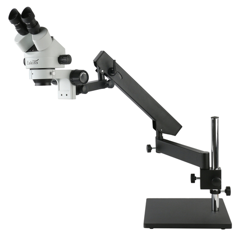 EAKINS – Microscope trinoculaire à Zoom stéréo, bras articulé, support, lentille d'objectif 0,5 x/1x/2x, 144led, lumière mcrocopio ► Photo 1/6