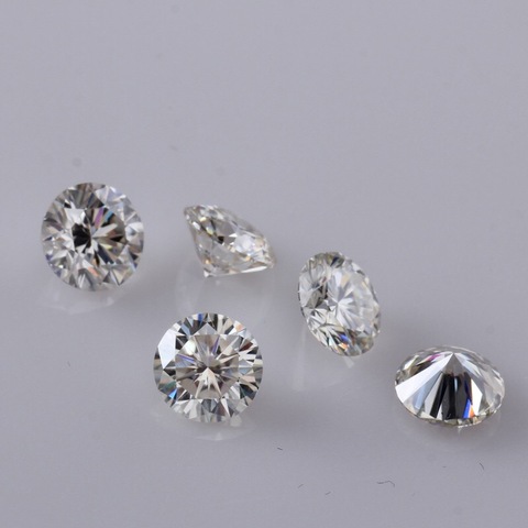 Taille en gros 3 ~ 12mm blanc D couleur VVS1 coupe ronde Moissanite pierre 0.1ct ~ 6ct pierre en vrac avec certificat ► Photo 1/6