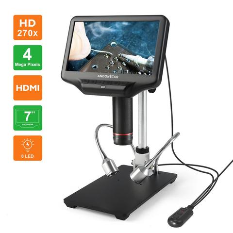 Andonstar – Microscope numérique HDMI AD407, écran LCD de 7 pouces, effet visuel 3D, Instrument Portable pour soudage SMT, outil de réparation de PCB ► Photo 1/6