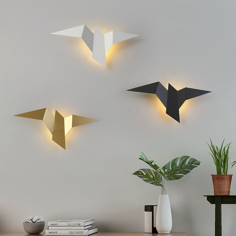 Lampe murale nordique moderne, LED oiseaux, éclairage d'intérieur moderne, pour la maison, chambre à coucher, escaliers, luminaire de chevet ► Photo 1/6