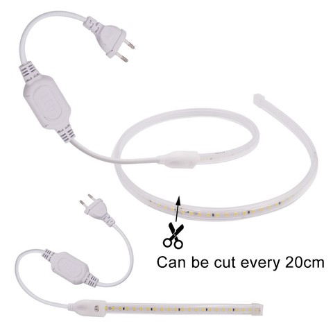 Bande lumineuse LED SMD 2835, 220 V, étanche, Flexible, pour l'extérieur, 120 diodes/m, lumière douce, 220 V, 1m 2m 5m 10m 20m 25m 50m 100m ► Photo 1/6