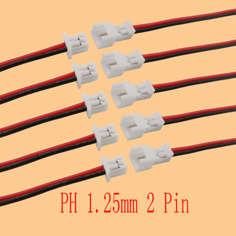 Mini Micro JST câble connecteur 2 broches PH 1.25mm mâle et femelle prise avec prise Jack bornes fils câbles longueur 150mm ► Photo 1/3