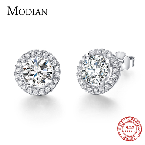 Boucles d'oreilles en argent Sterling 50% pour femmes, bijoux en Zircon De niveau AAAAA, cristal blanc, 925 De réduction ► Photo 1/5